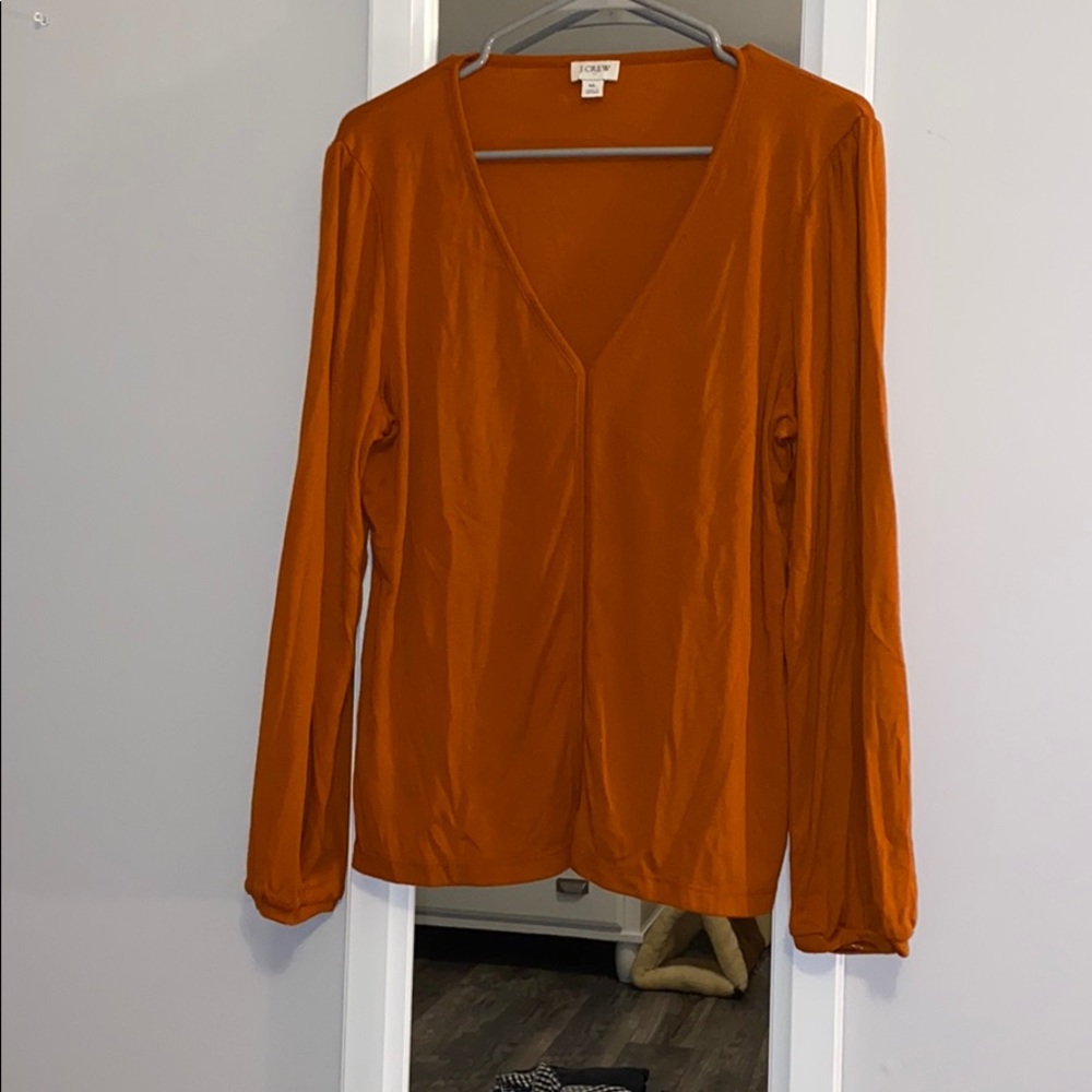 Orange JCREW V neck Blouse